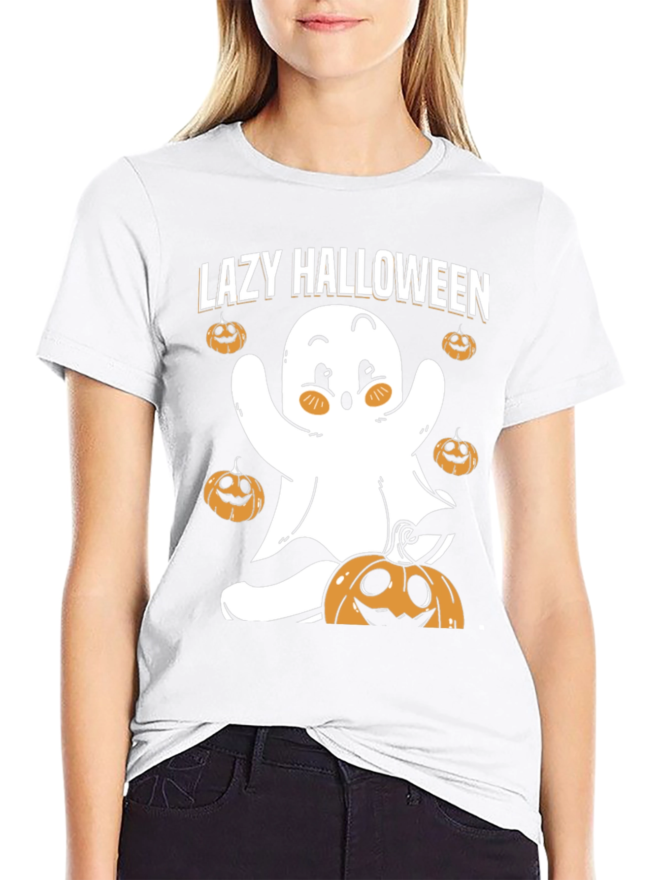 Lazy Halloween Ghost T-Shirt - Spooky Season
