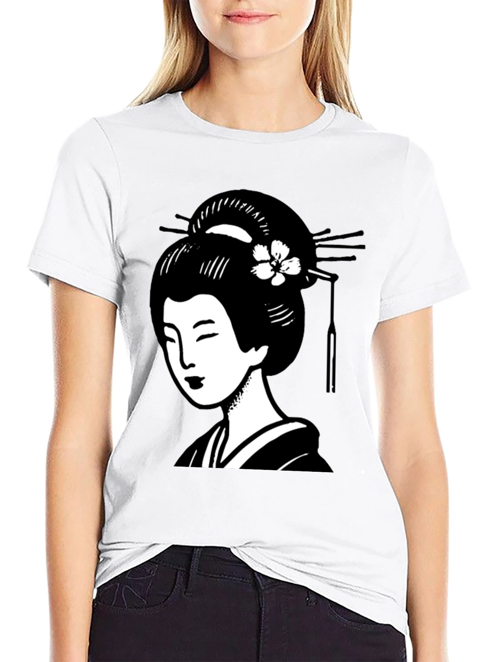 Geisha Graphic Black T-Shirt