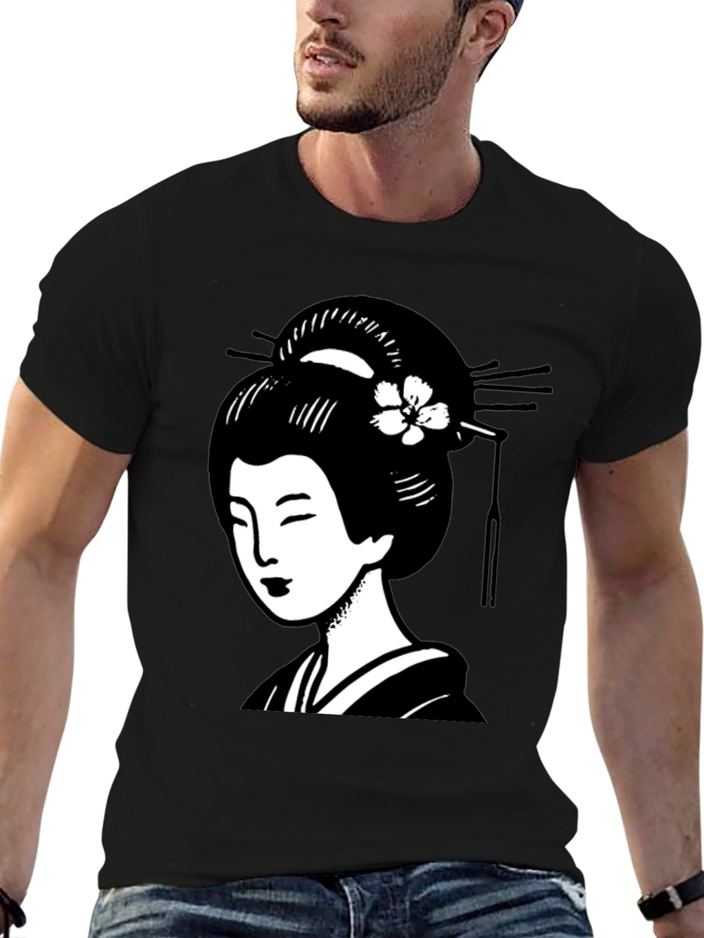 Geisha Graphic Black T-Shirt