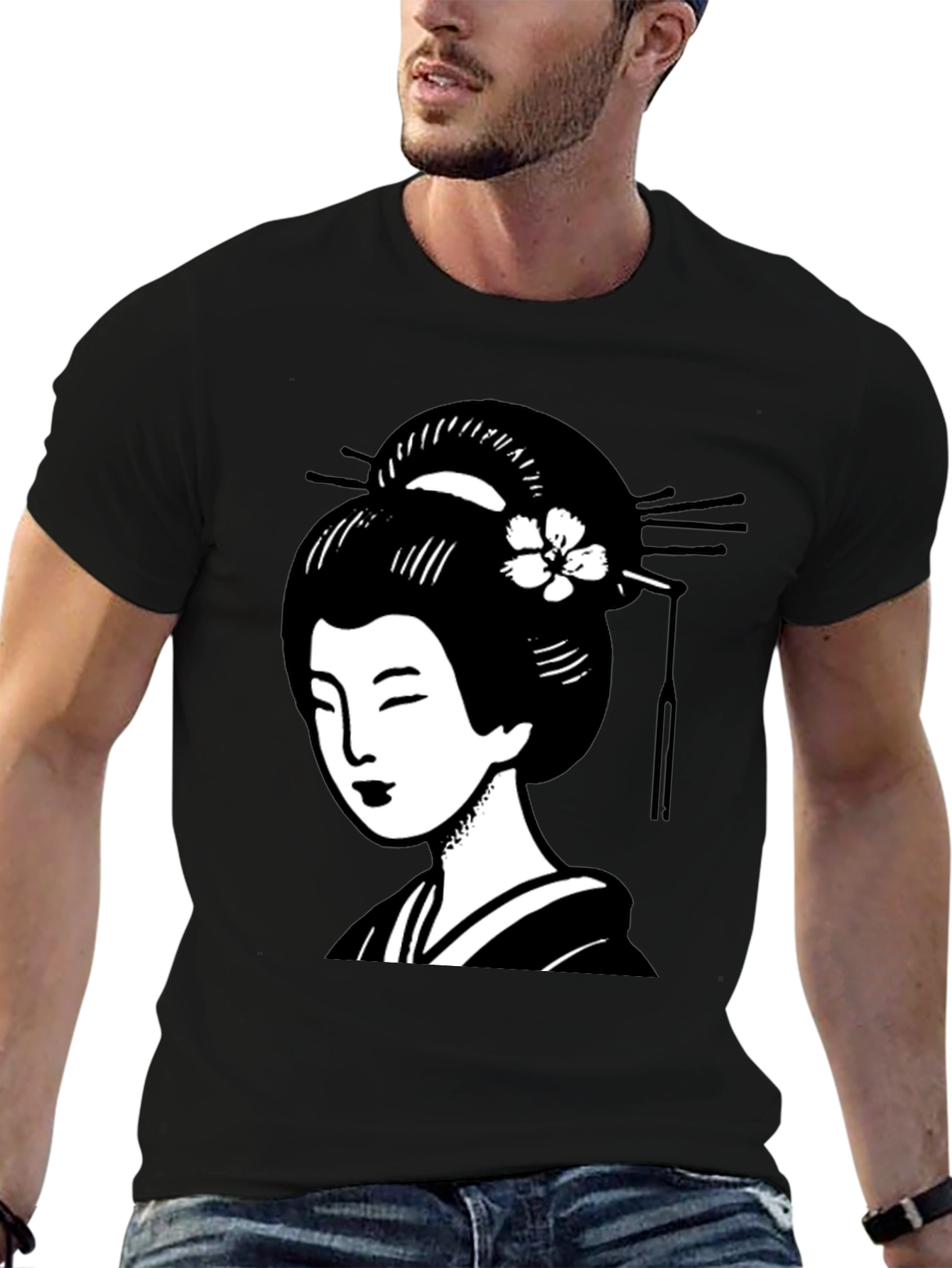 Geisha Graphic Black T-Shirt