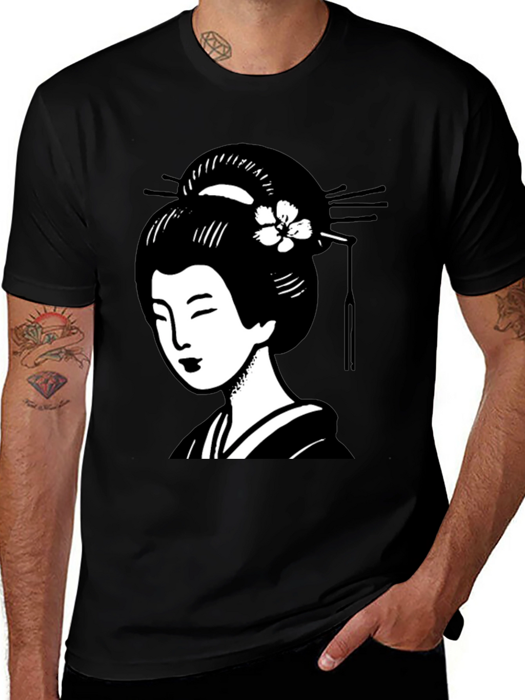 Geisha Graphic Black T-Shirt