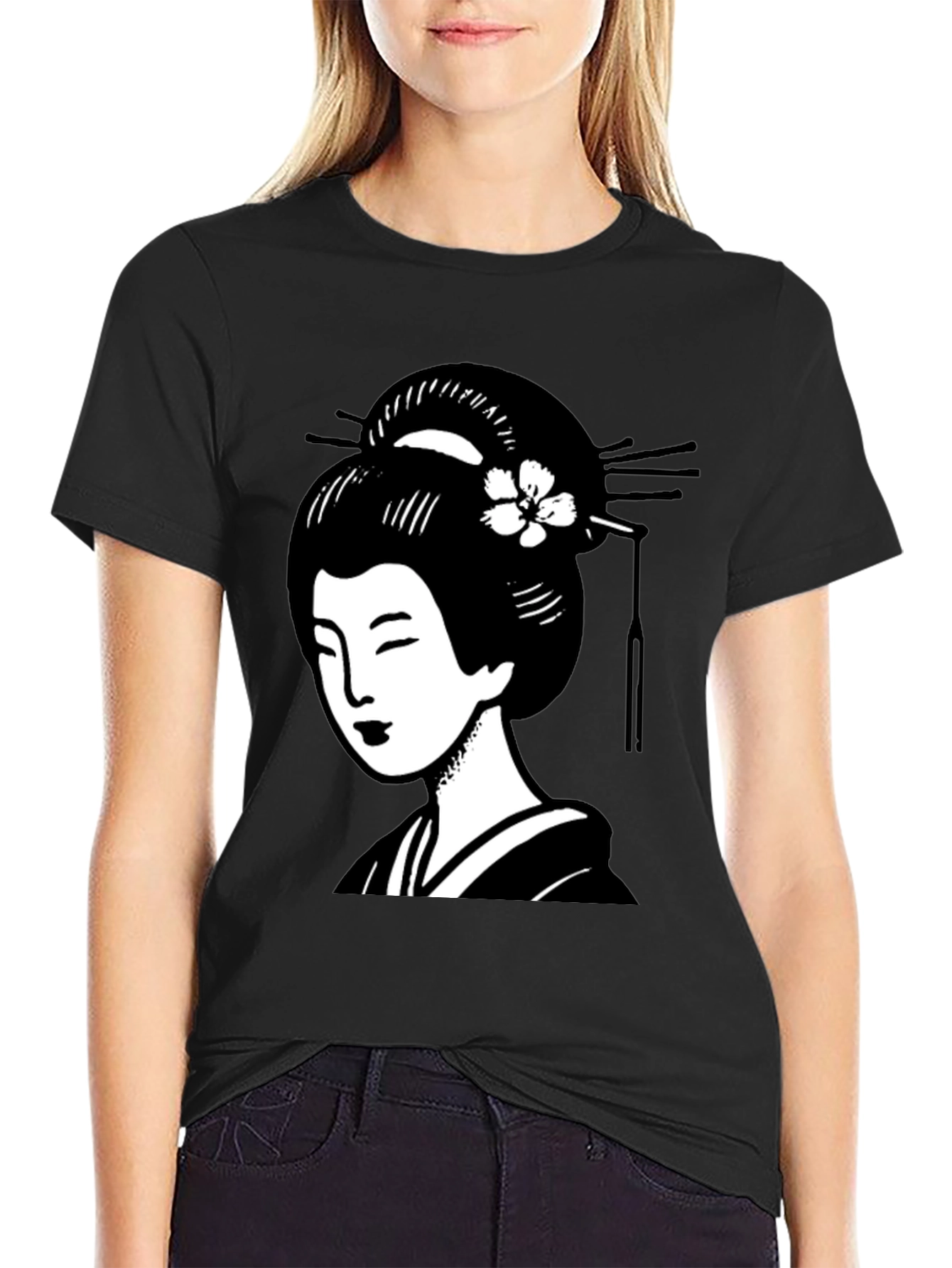 Geisha Graphic Black T-Shirt