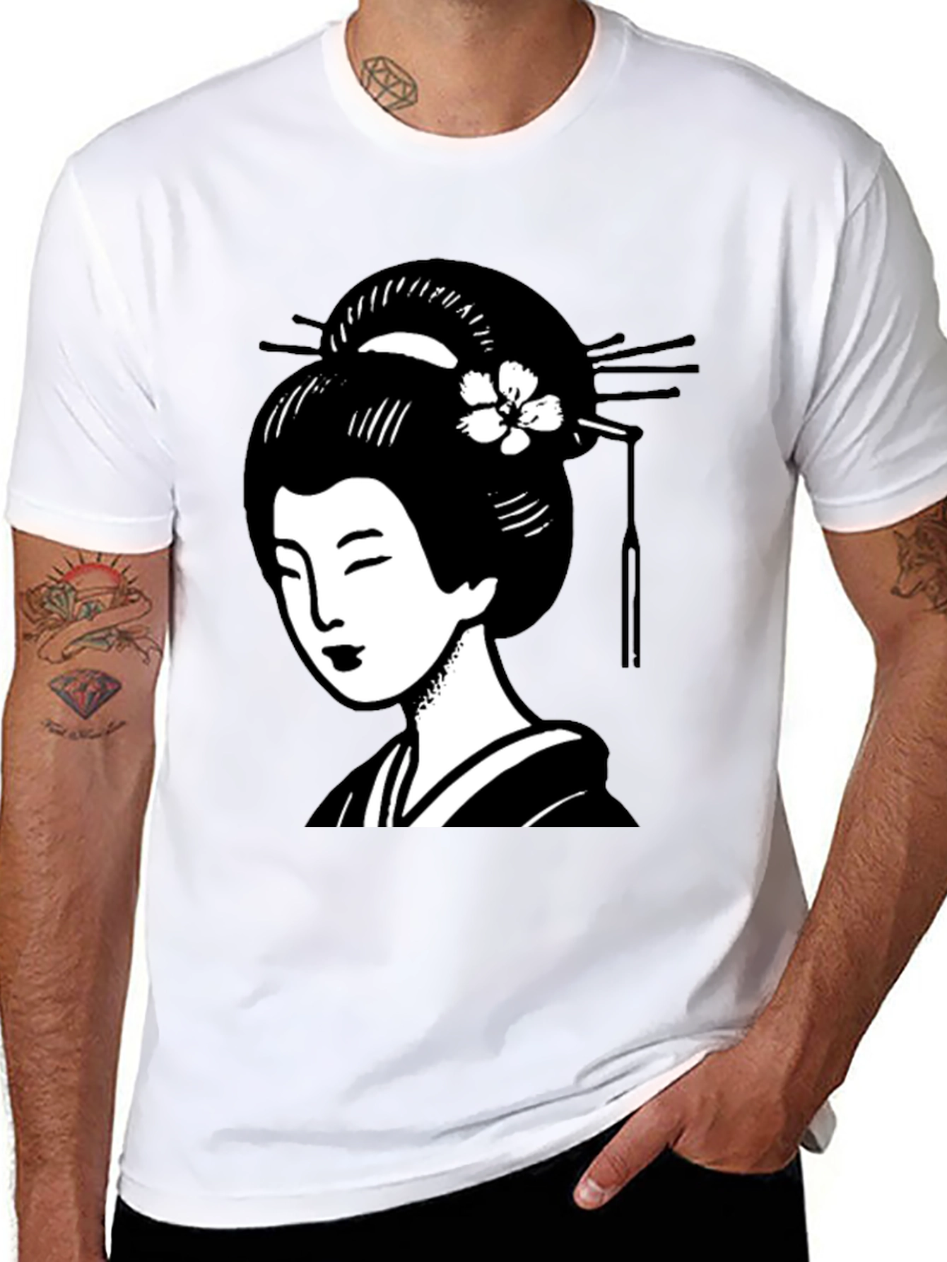 Geisha Graphic Black T-Shirt