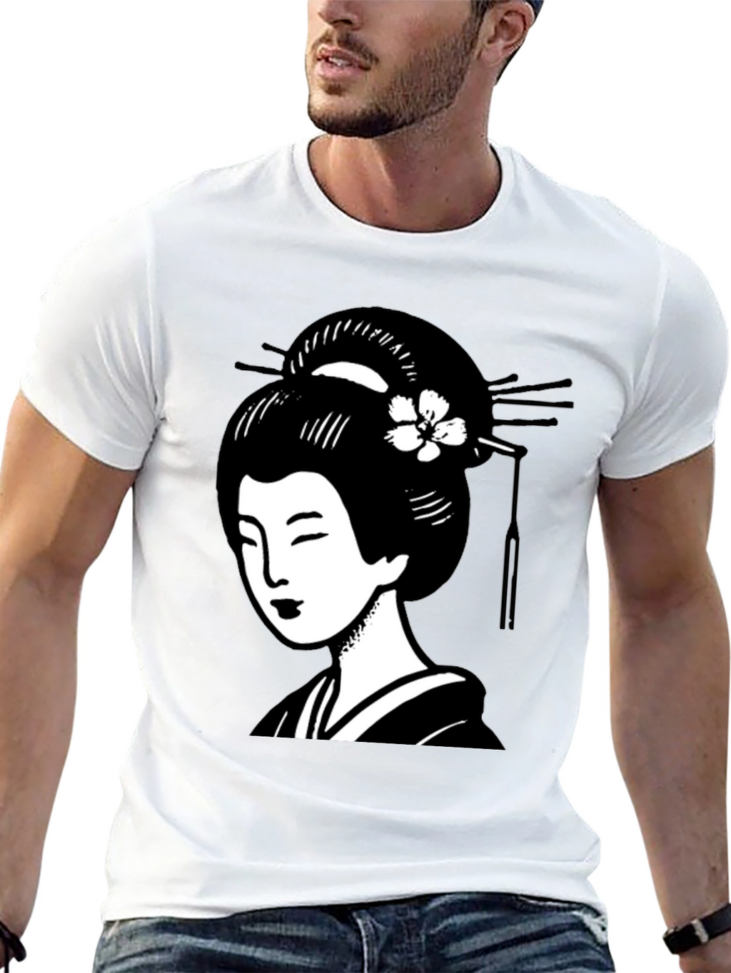 Geisha Graphic Black T-Shirt