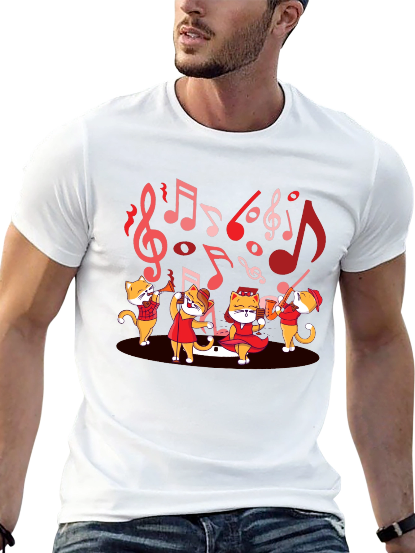 Musical Cats T-Shirt - Band Design Tee