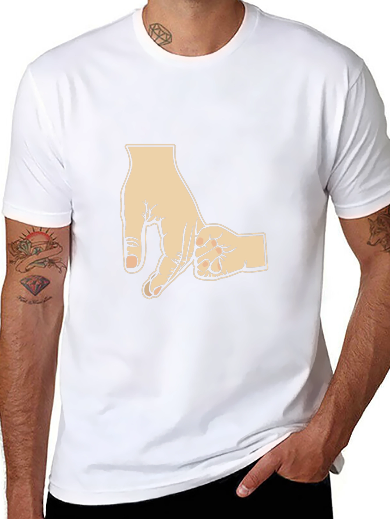 Dad & Son Hand Holding Black T-Shirt