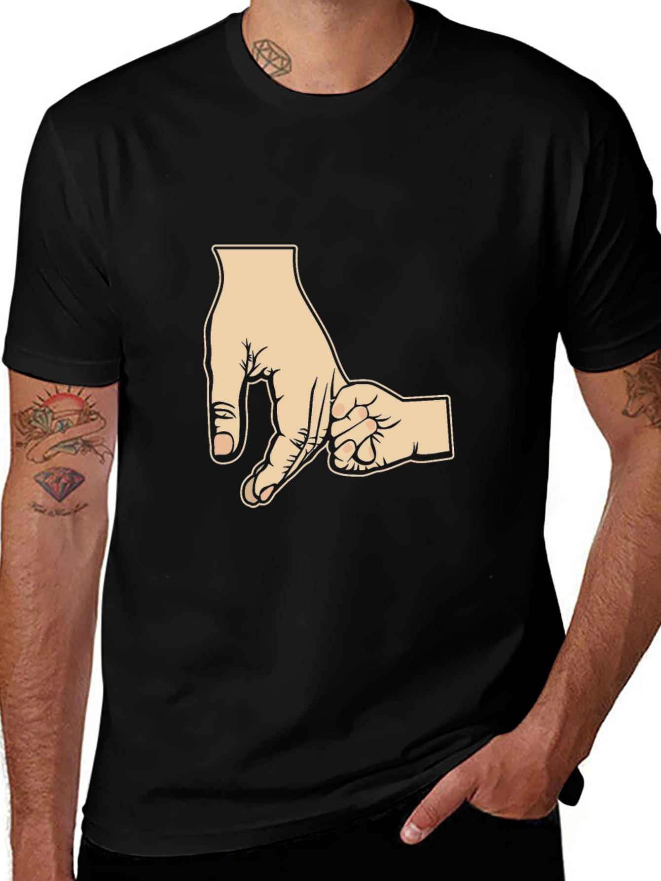 Dad & Son Hand Holding Black T-Shirt