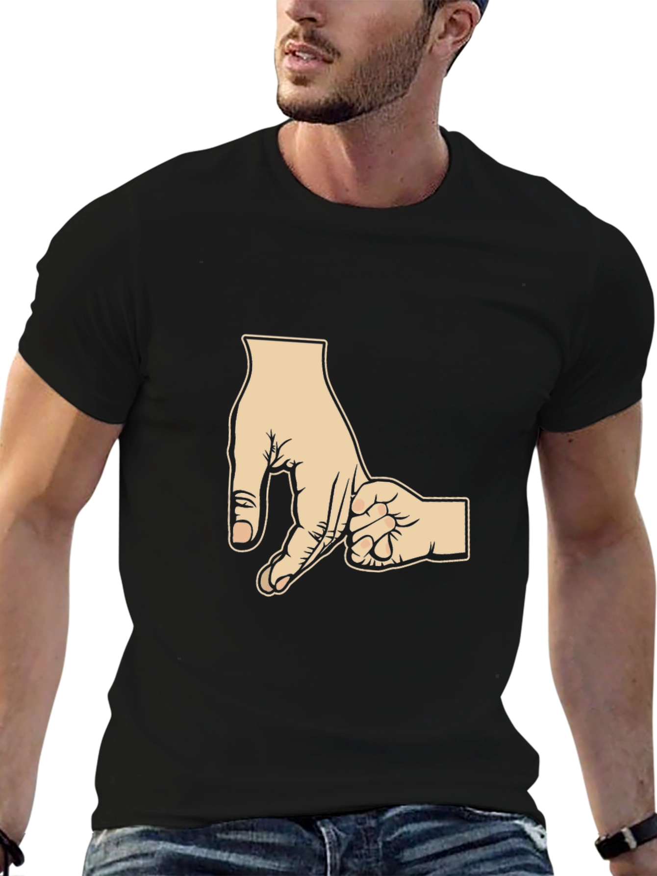Dad & Son Hand Holding Black T-Shirt