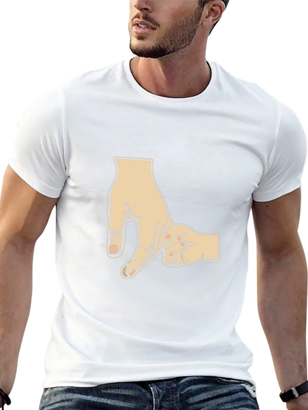 Dad & Son Hand Holding Black T-Shirt