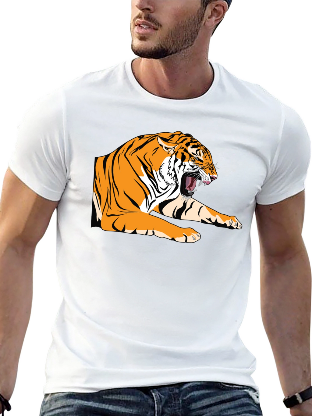 Roaring Tiger Graphic Tee - Bold Black T-Shirt
