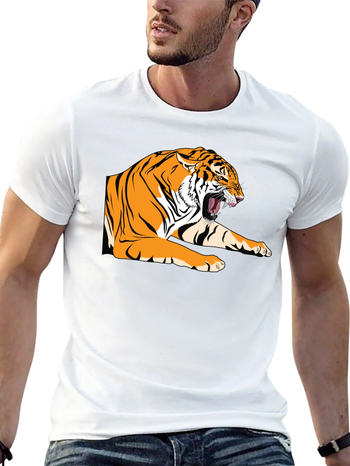 Roaring Tiger Graphic Tee - Bold Black T-Shirt