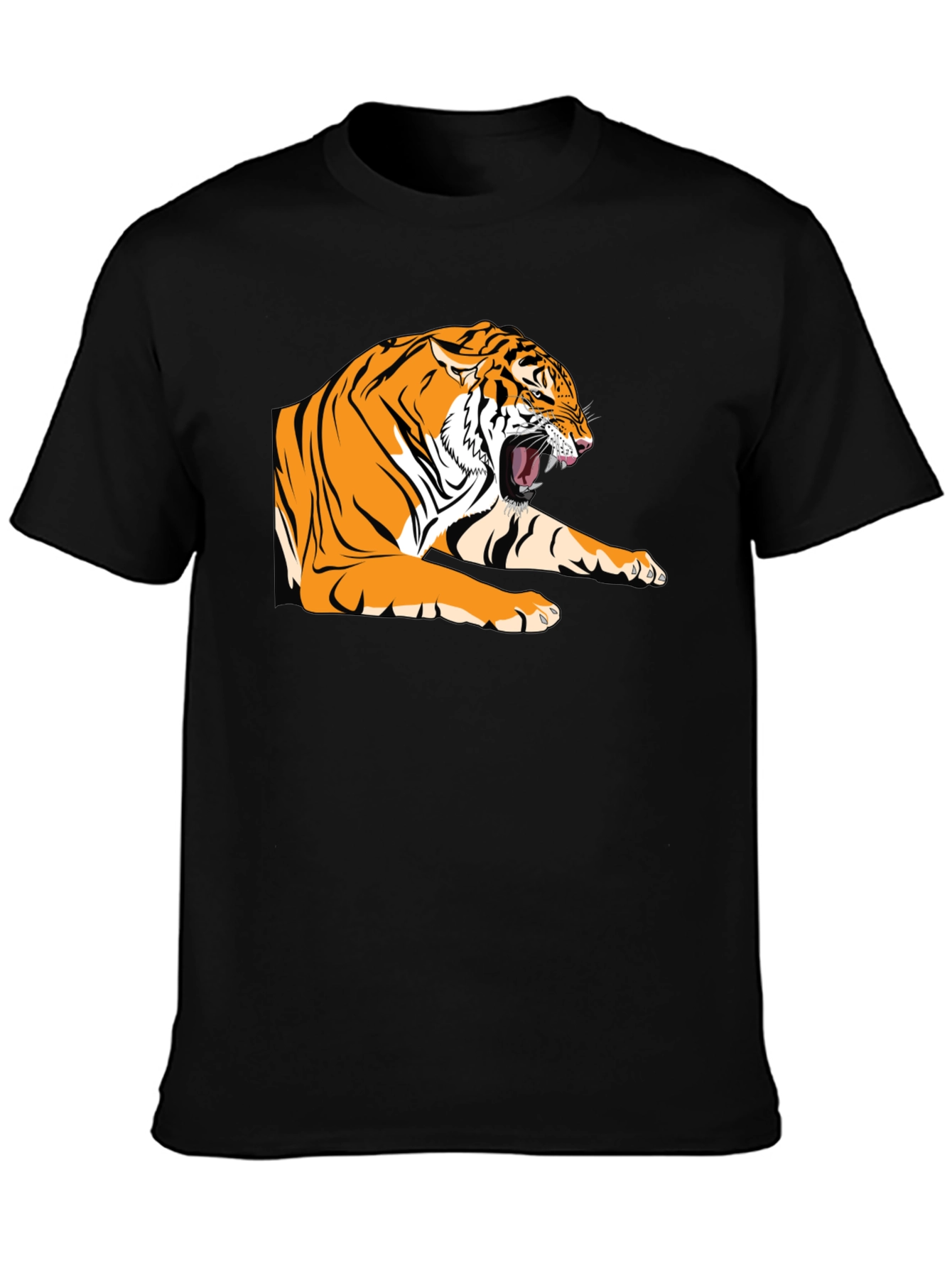 Roaring Tiger Graphic Tee - Bold Black T-Shirt