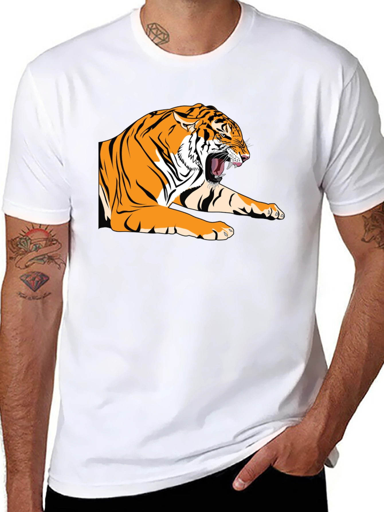 Roaring Tiger Graphic Tee - Bold Black T-Shirt
