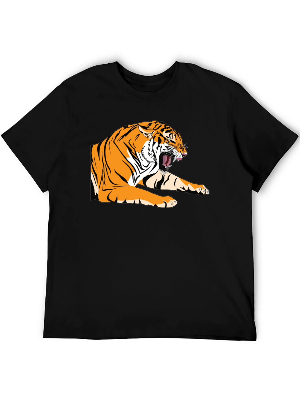 Roaring Tiger Graphic Tee - Bold Black T-Shirt