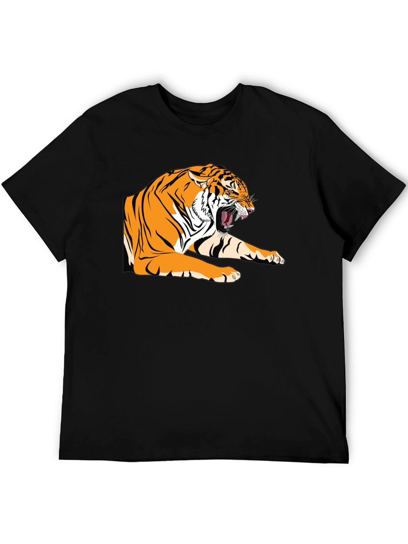 Roaring Tiger Graphic Tee - Bold Black T-Shirt