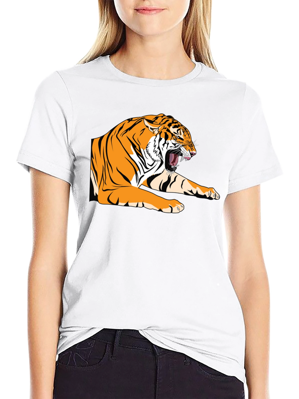 Roaring Tiger Graphic Tee - Bold Black T-Shirt