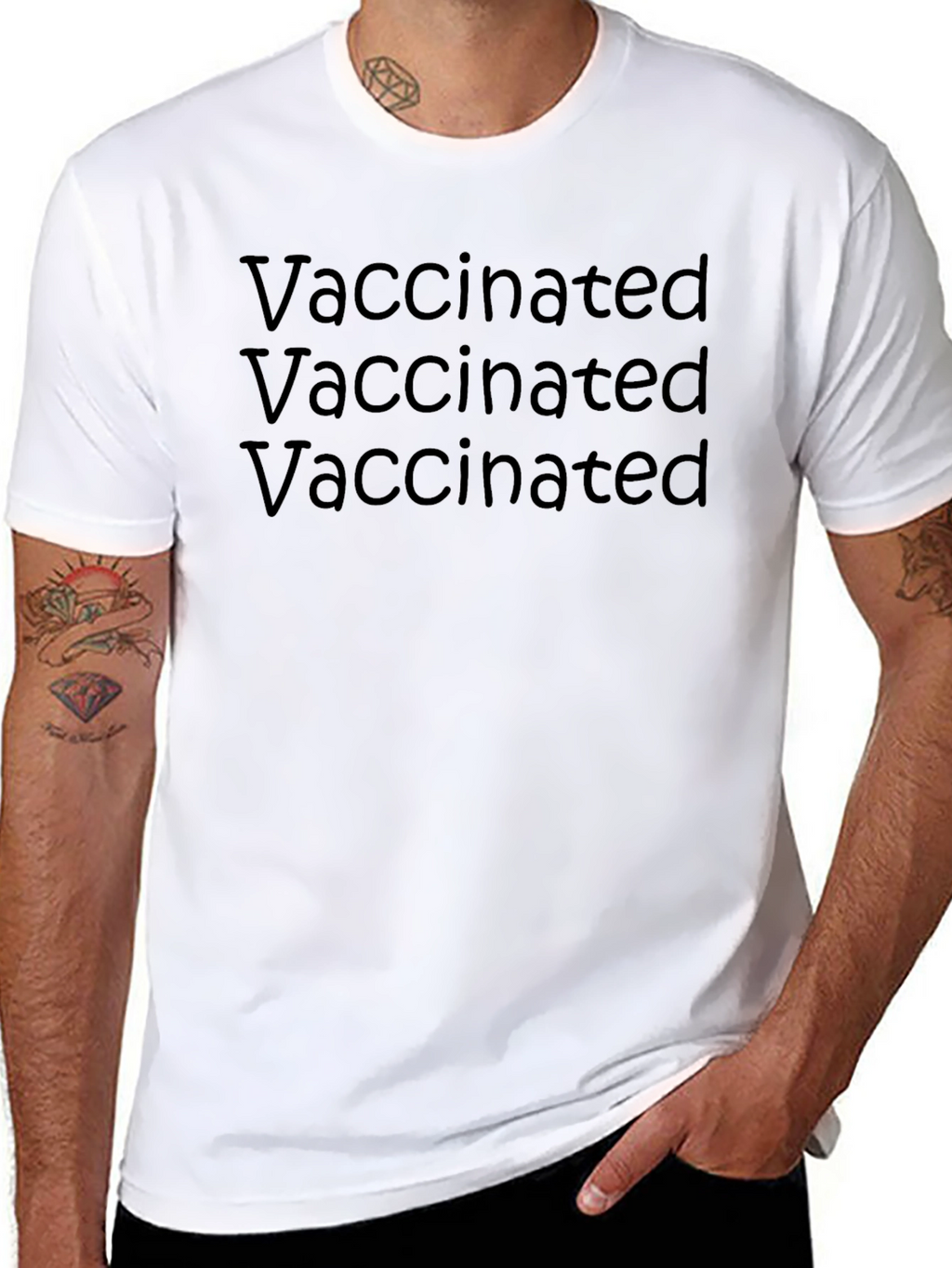Vaccinated Black T-Shirt