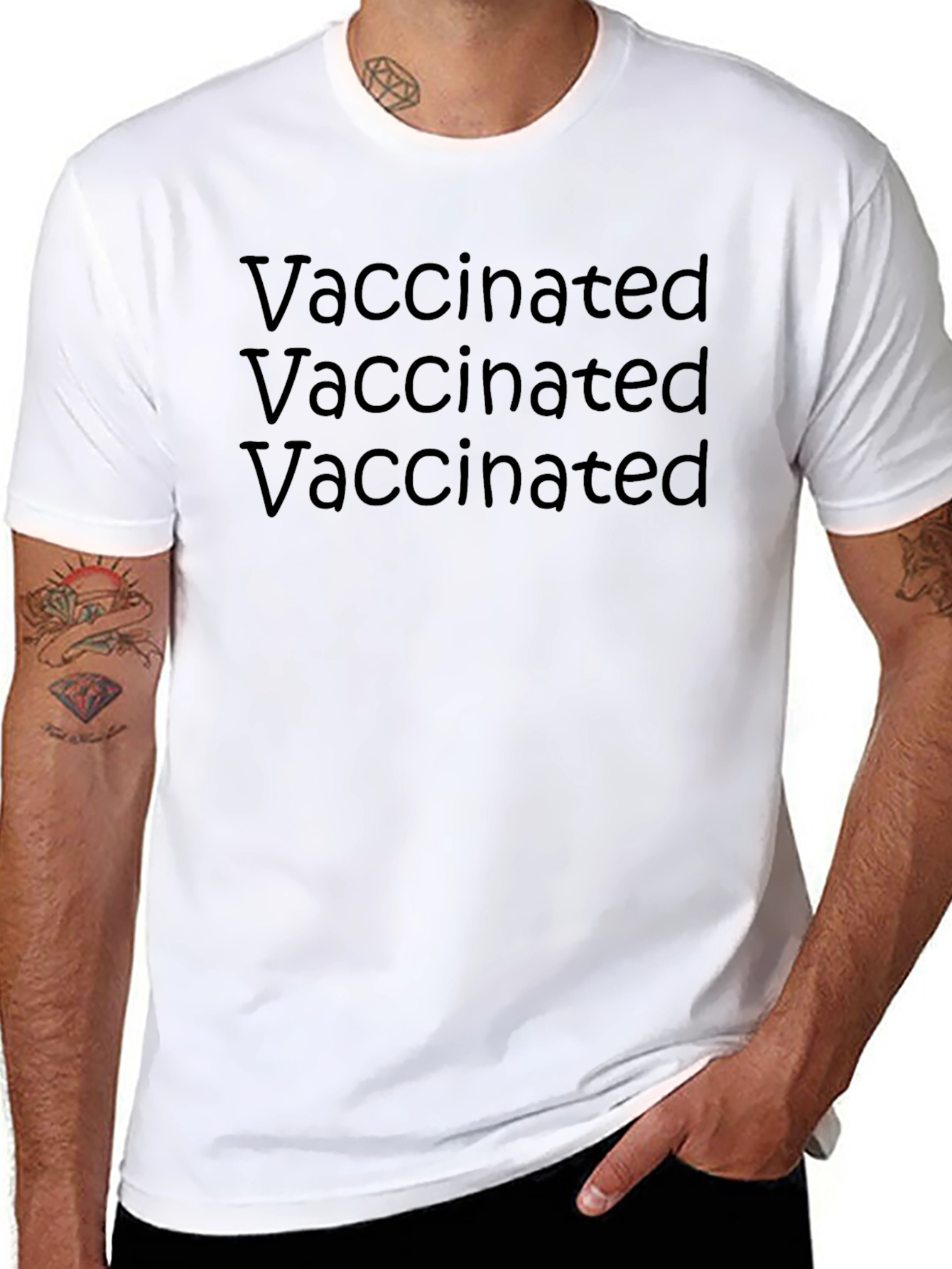 Vaccinated Black T-Shirt