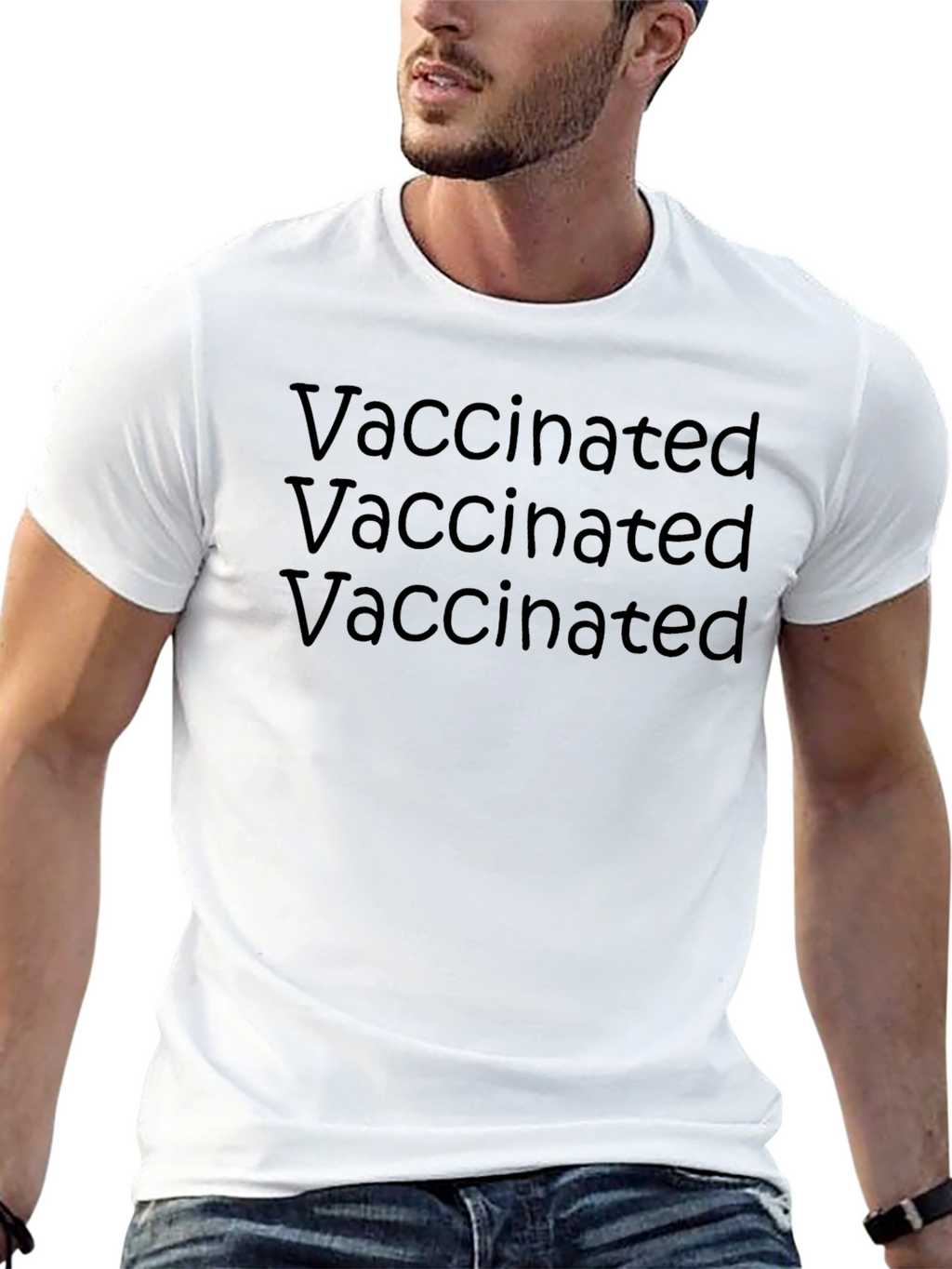 Vaccinated Black T-Shirt