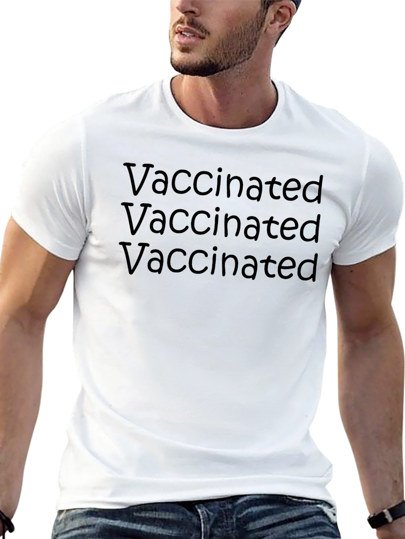 Vaccinated Black T-Shirt