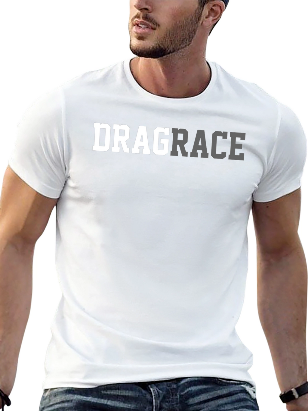 Drag Race Graphic Tee - Black Crew Neck