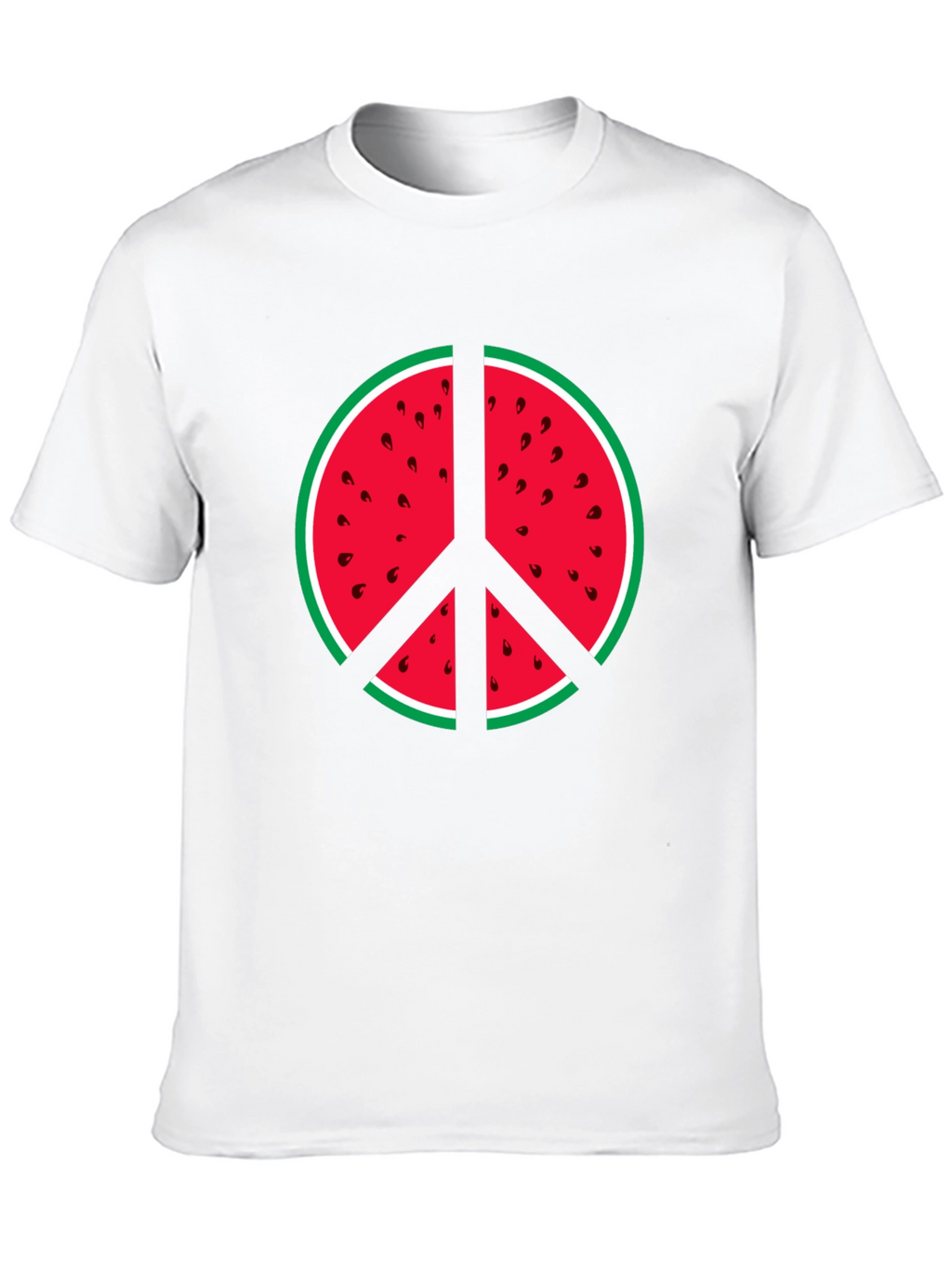 Watermelon Peace Sign Graphic Tee - Summer Vibes