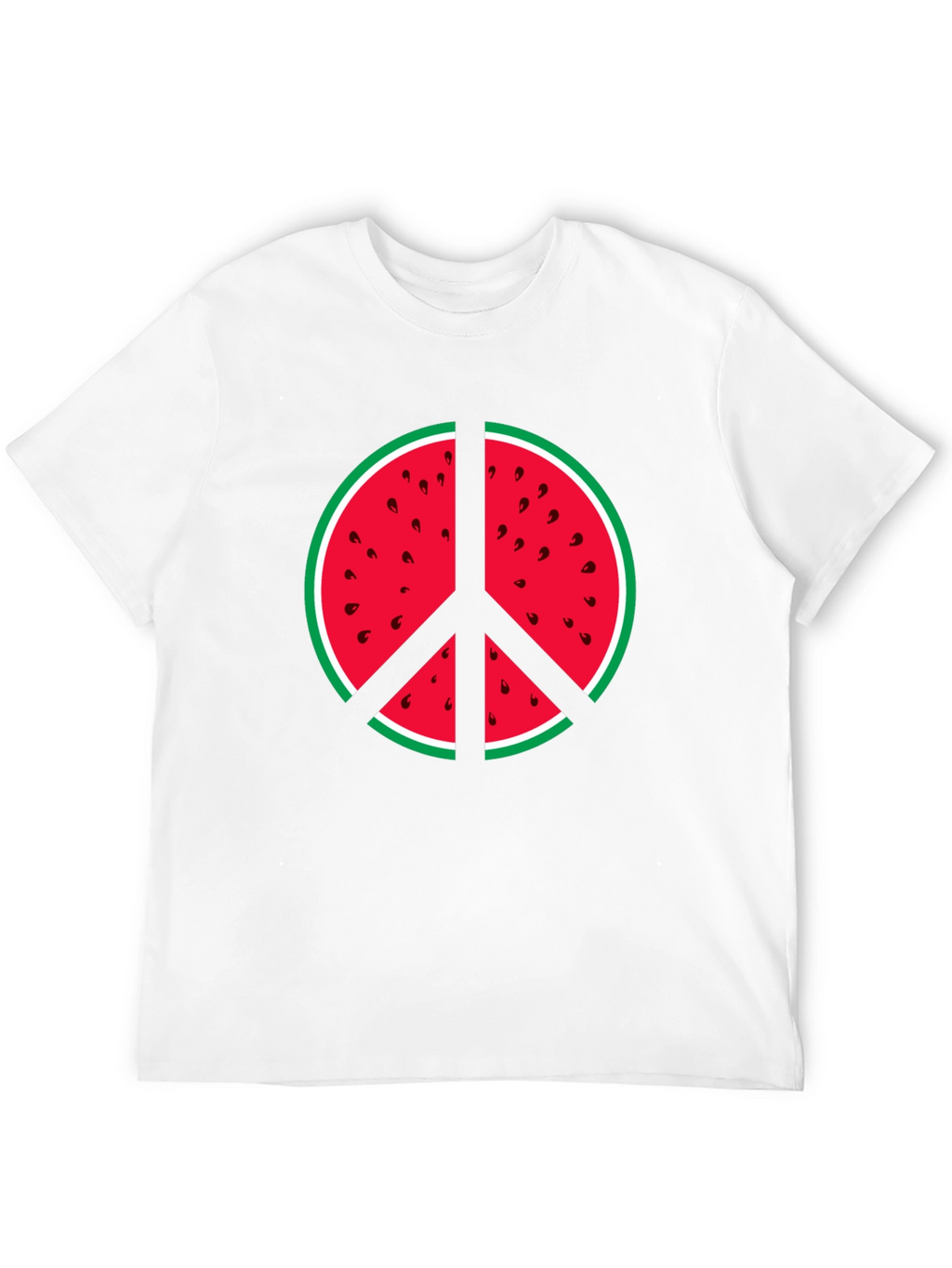 Watermelon Peace Sign Graphic Tee - Summer Vibes