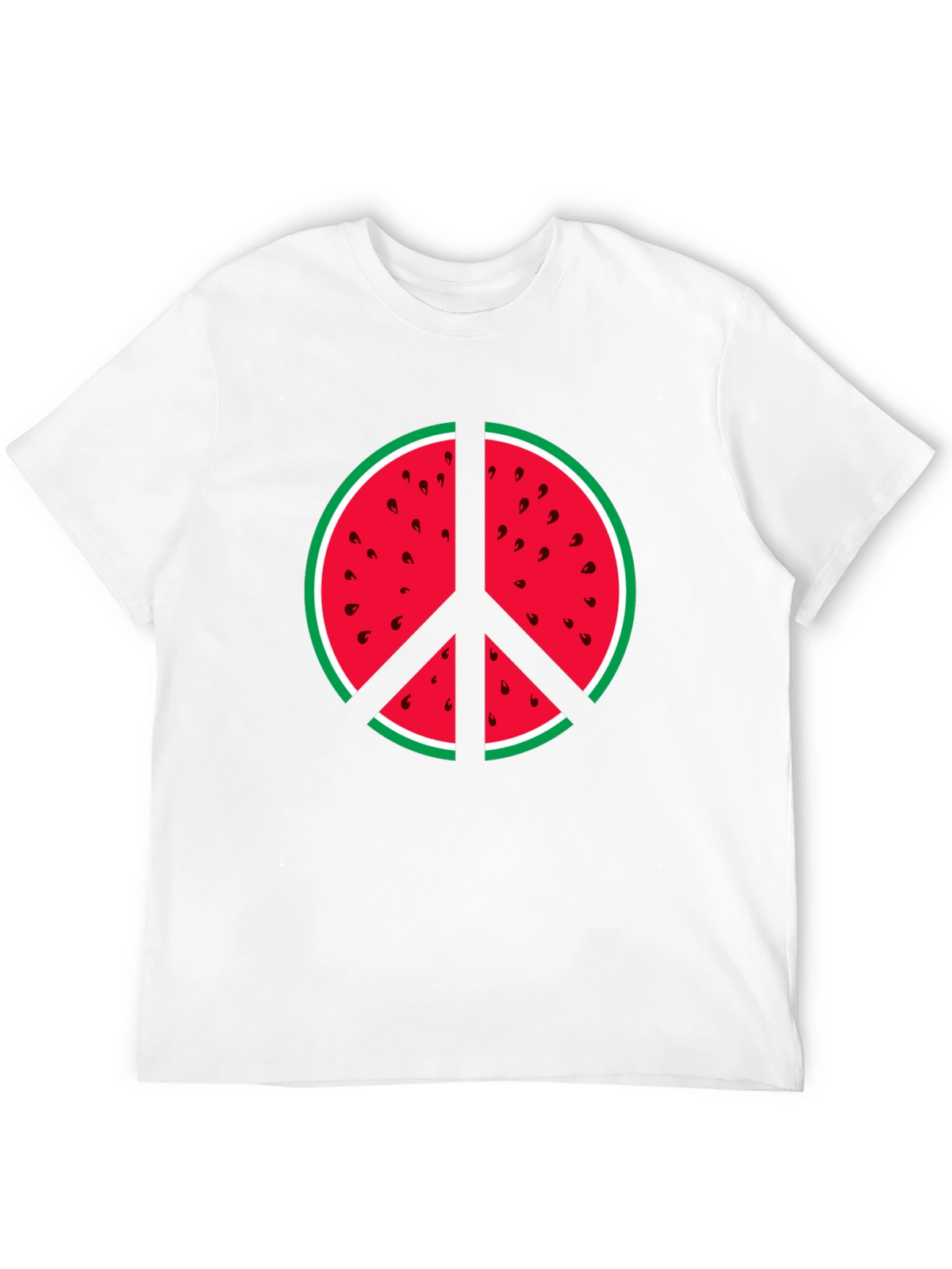 Watermelon Peace Sign Graphic Tee - Summer Vibes