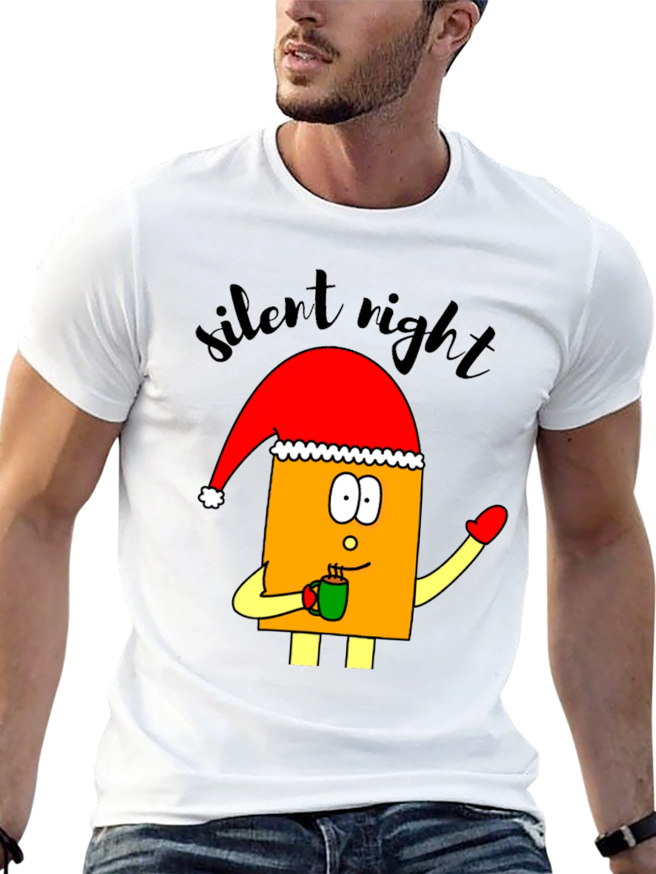 Festive Cartoon Santa T-Shirt