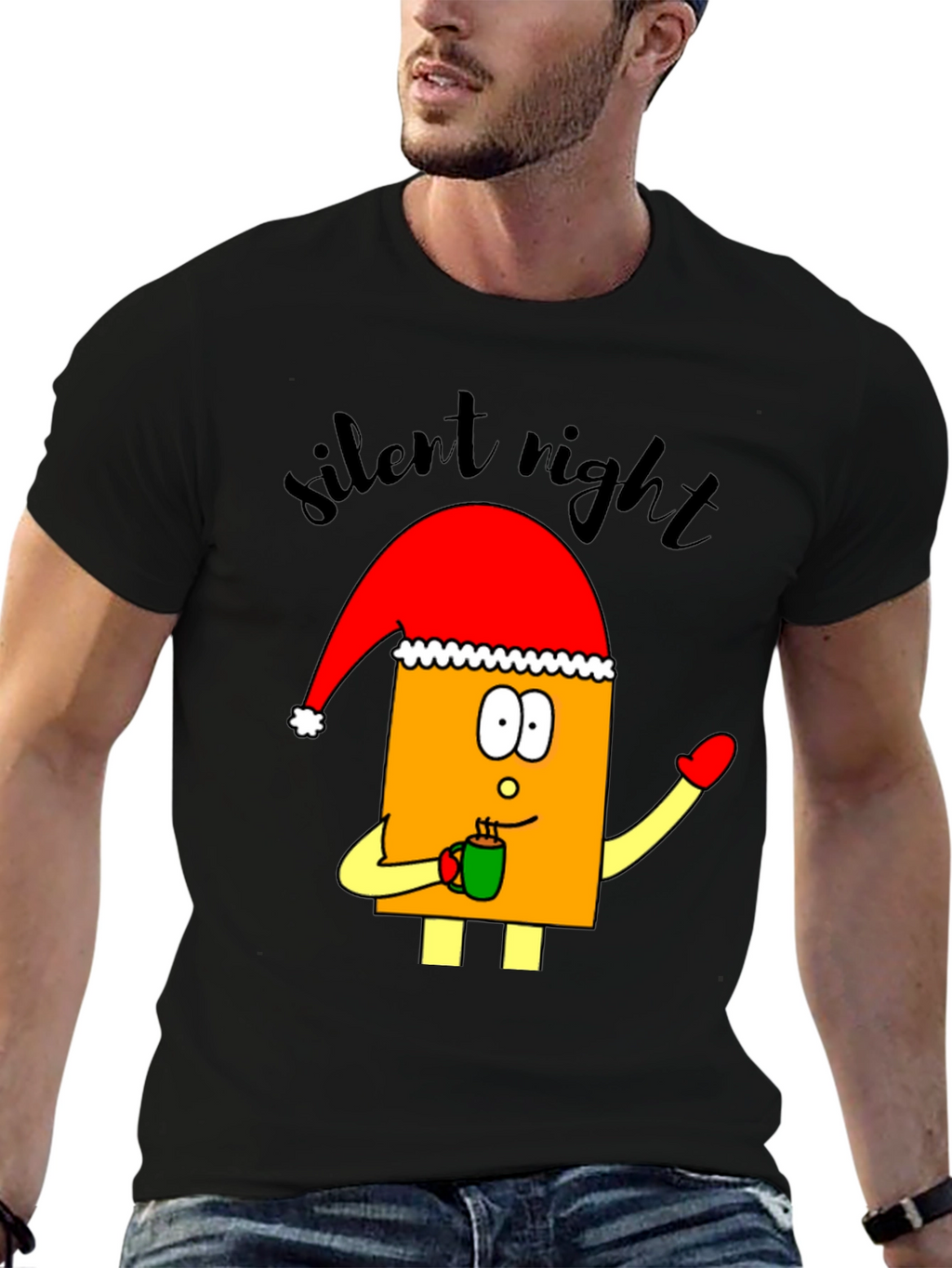 Festive Cartoon Santa T-Shirt