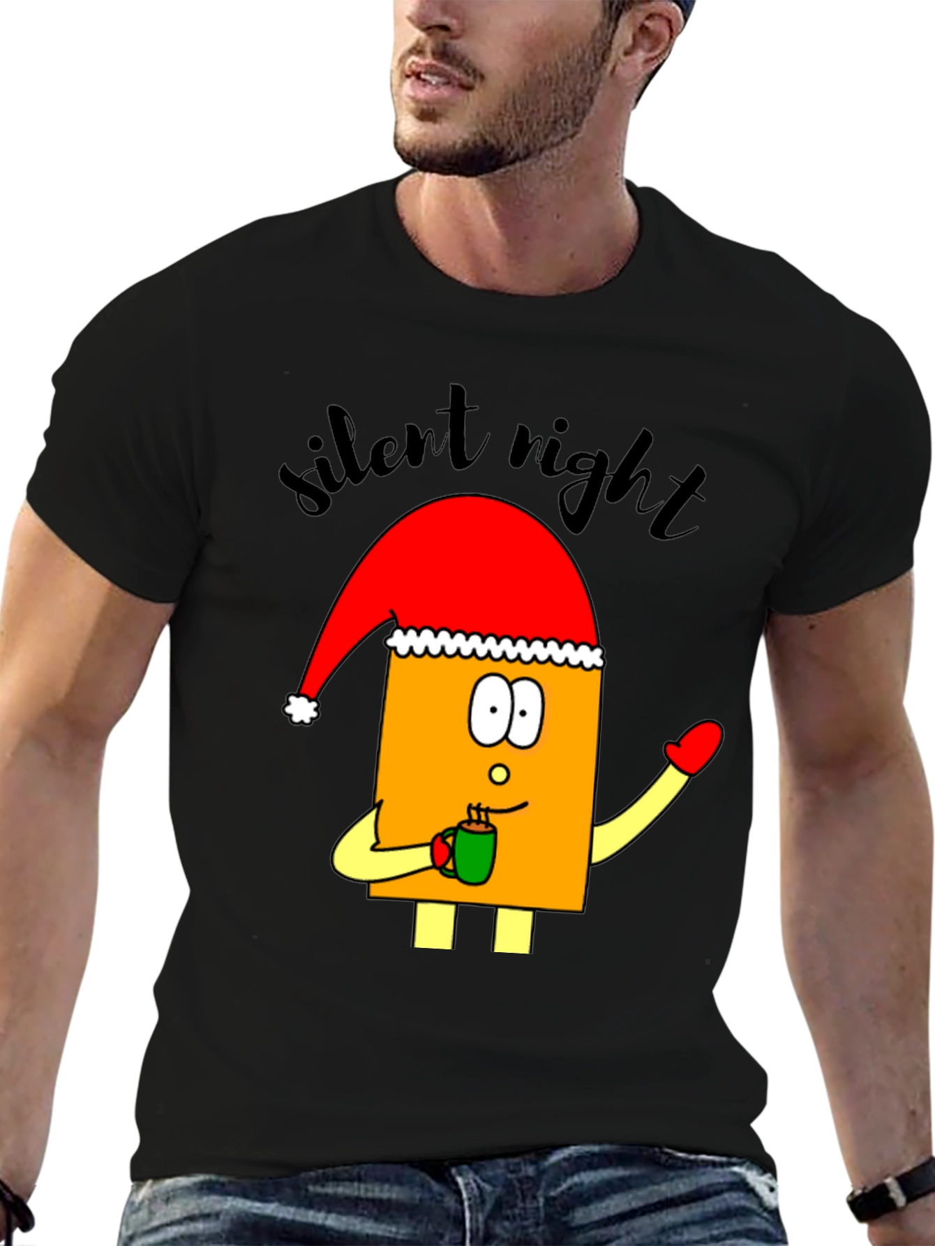 Festive Cartoon Santa T-Shirt