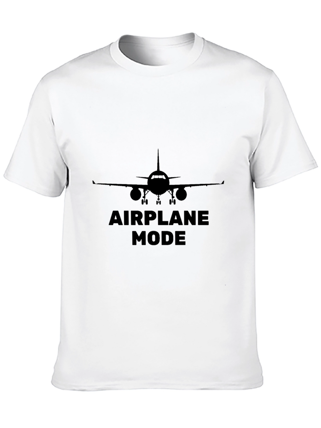 Airplane Mode Graphic Tee - Black Cotton T-Shirt