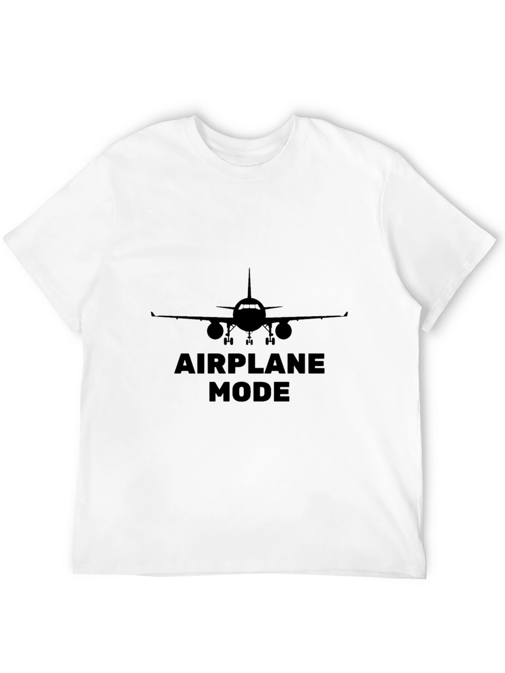 Airplane Mode Graphic Tee - Black Cotton T-Shirt