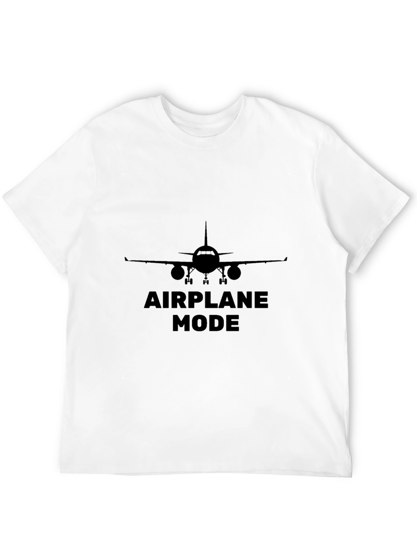 Airplane Mode Graphic Tee - Black Cotton T-Shirt