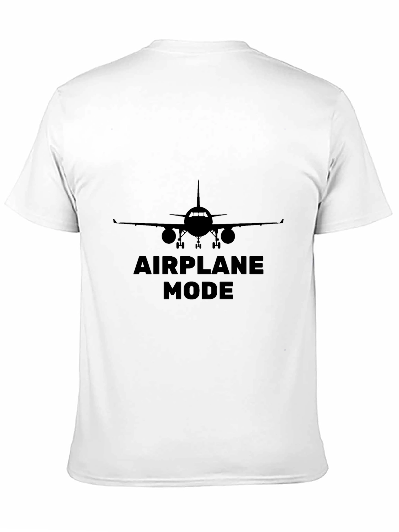 Airplane Mode Graphic Tee - Black Cotton T-Shirt