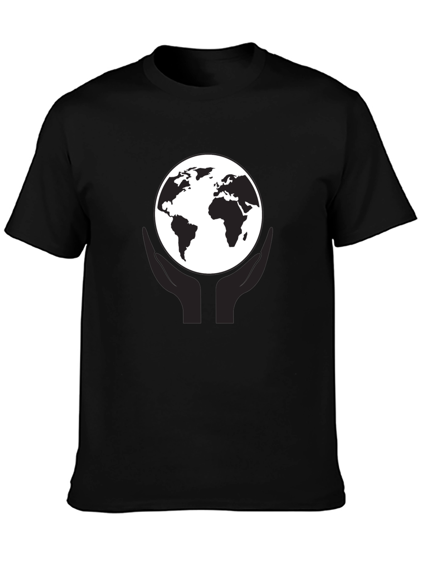 Earth In Hand Graphic Tee - Black