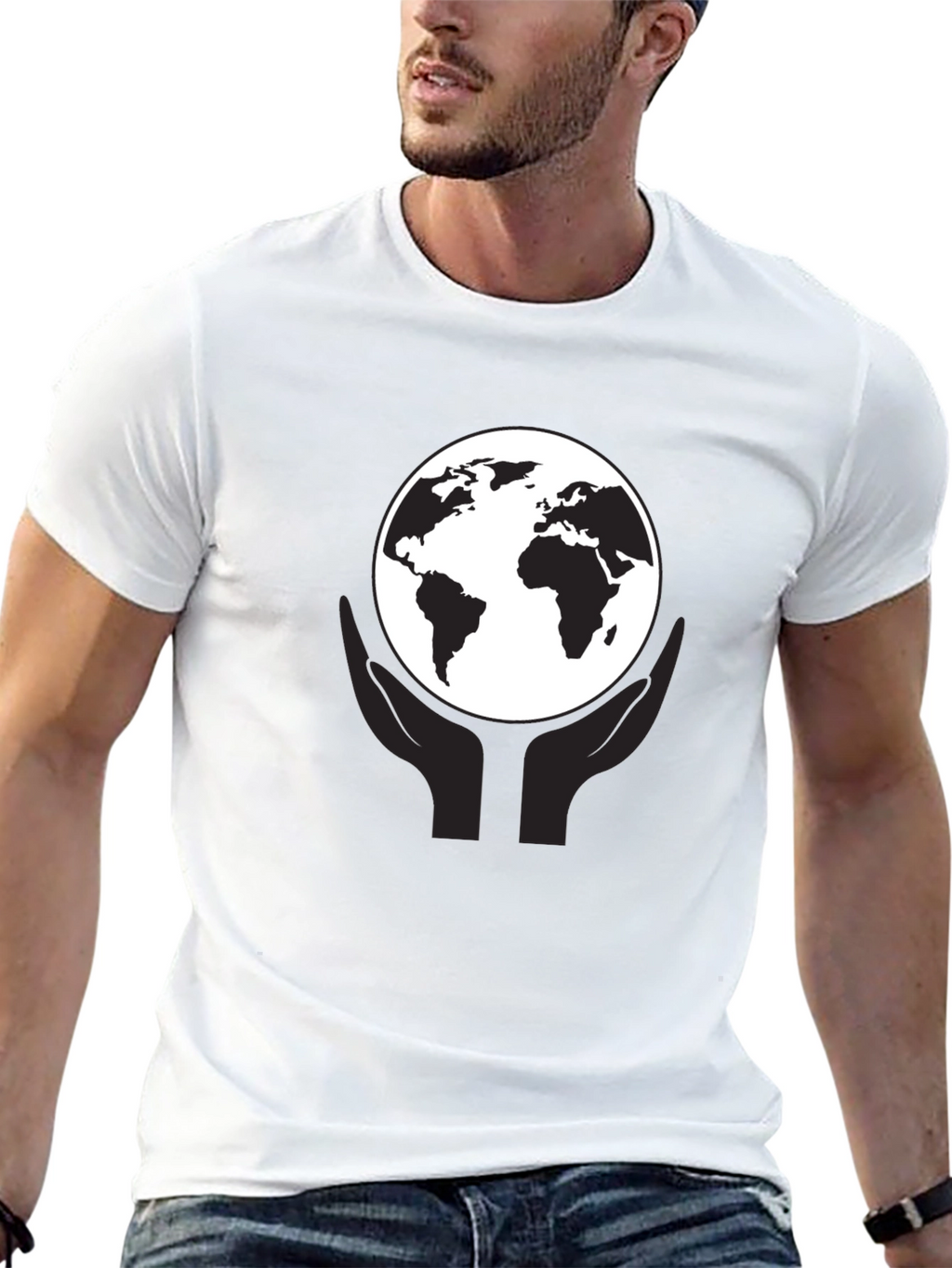 Earth In Hand Graphic Tee - Black
