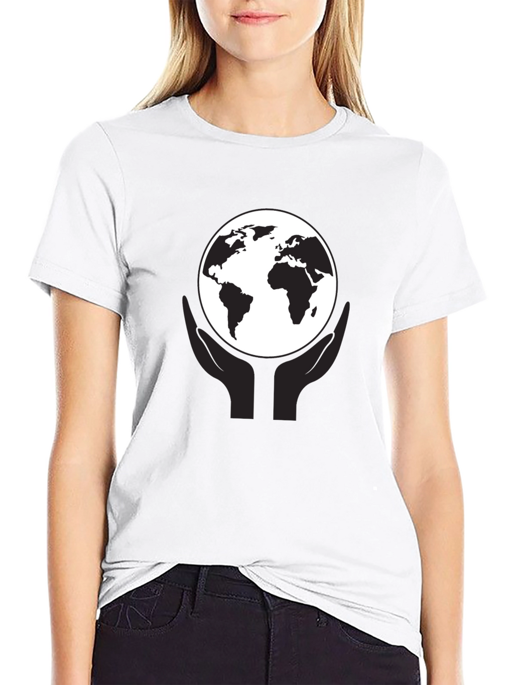 Earth In Hand Graphic Tee - Black