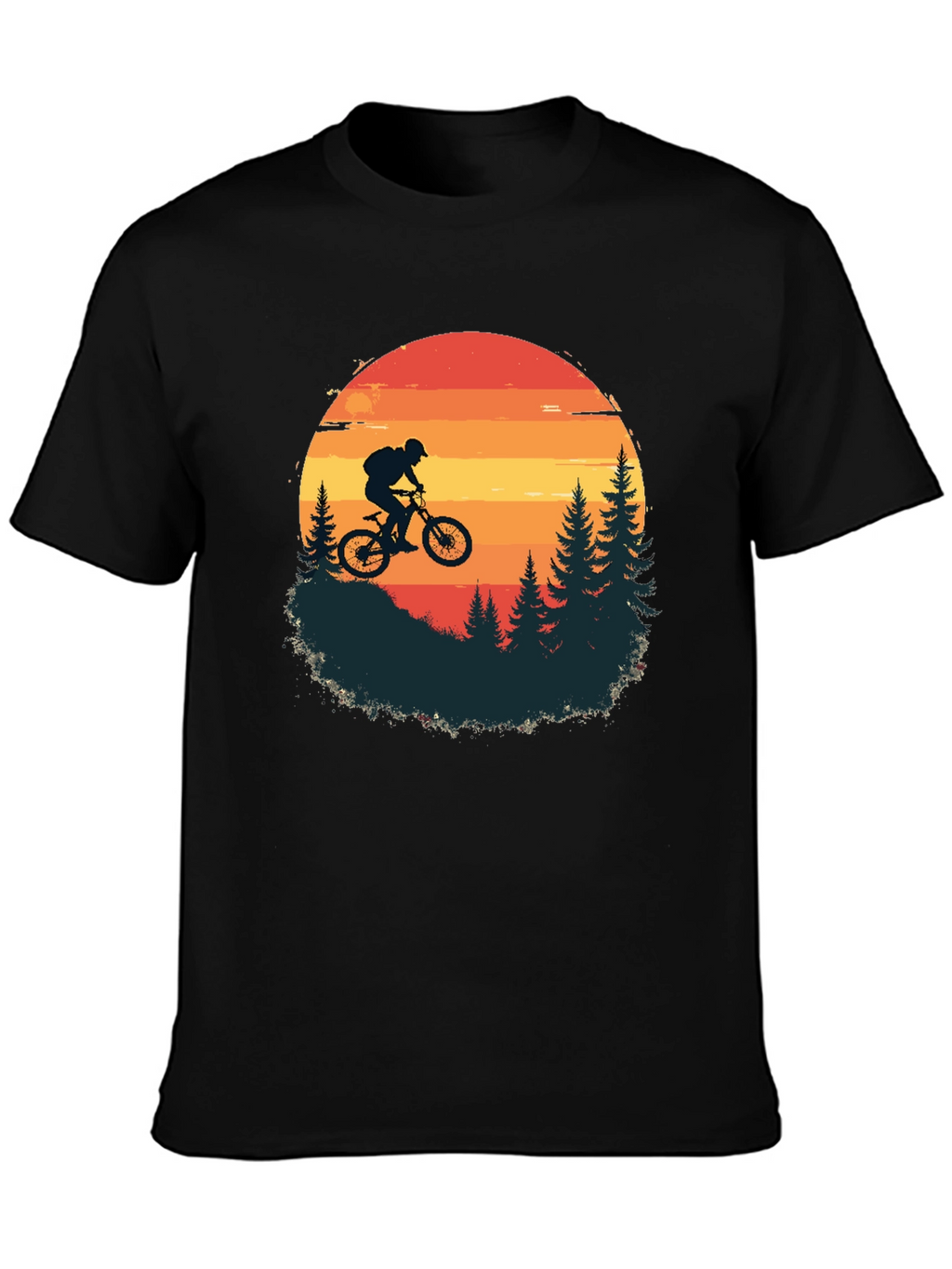 Mountain Biker Sunset T-Shirt - Adventure Awaits!