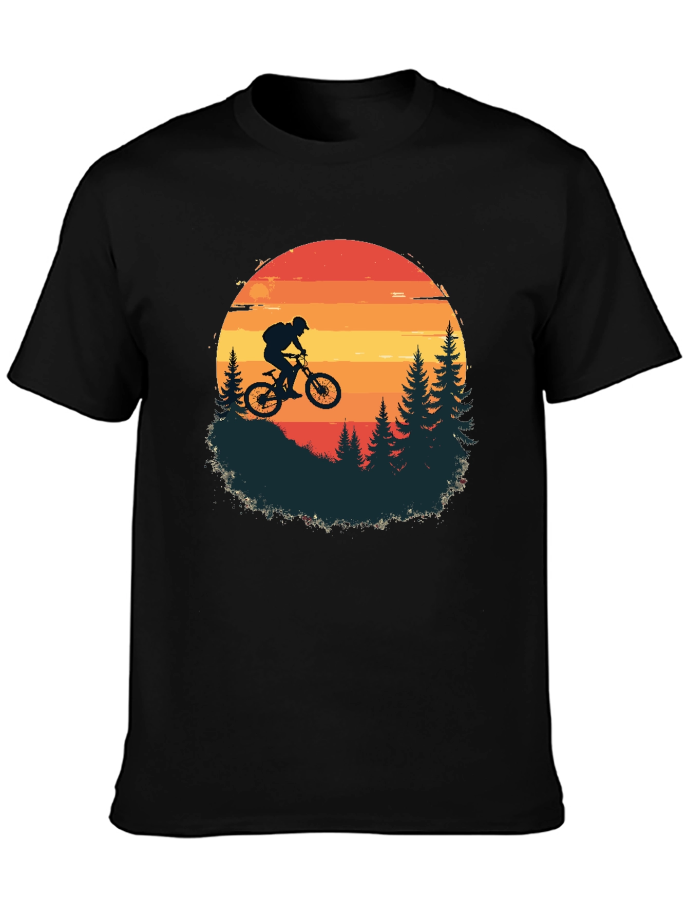 Mountain Biker Sunset T-Shirt - Adventure Awaits!