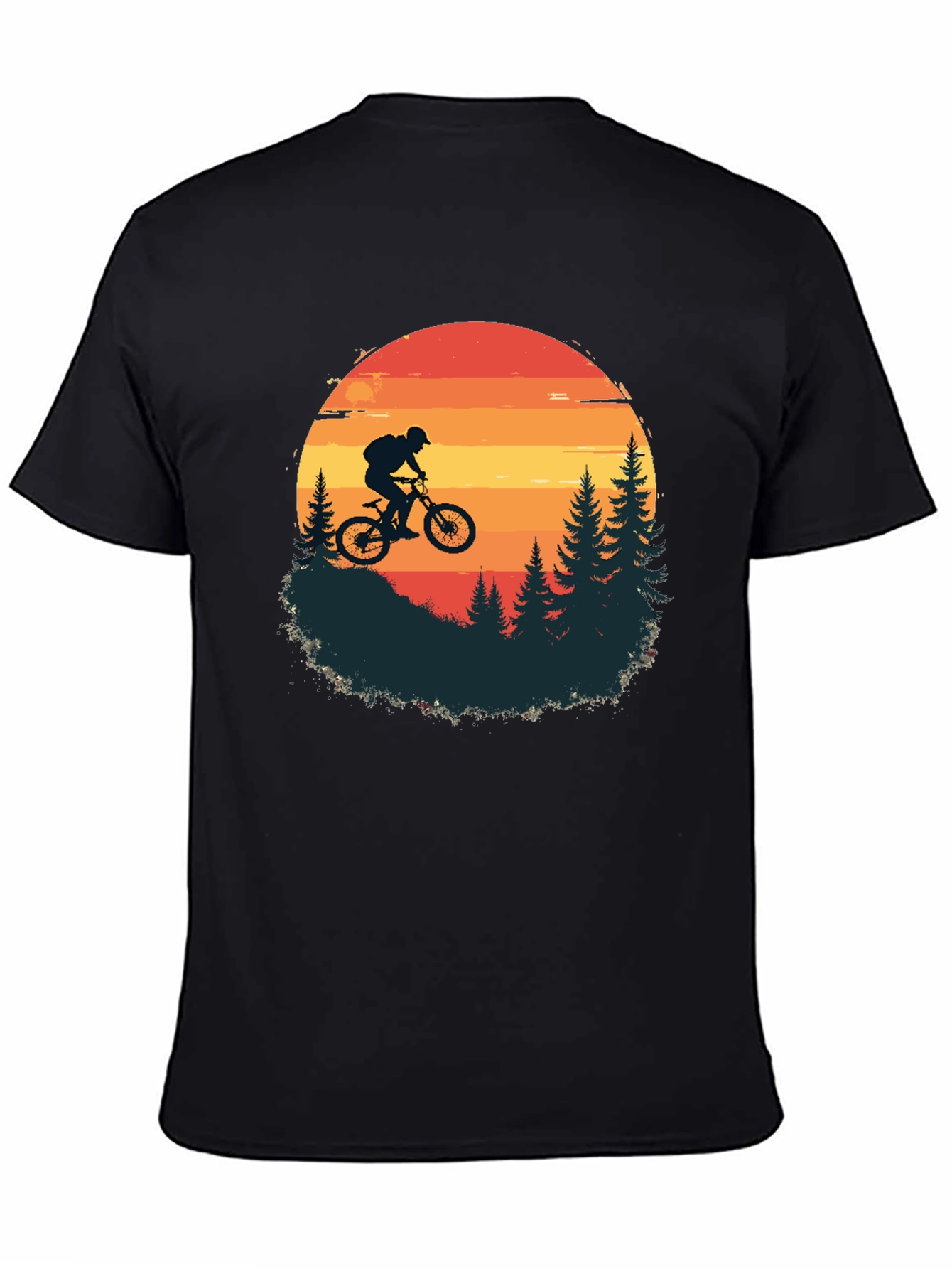 Mountain Biker Sunset T-Shirt - Adventure Awaits!