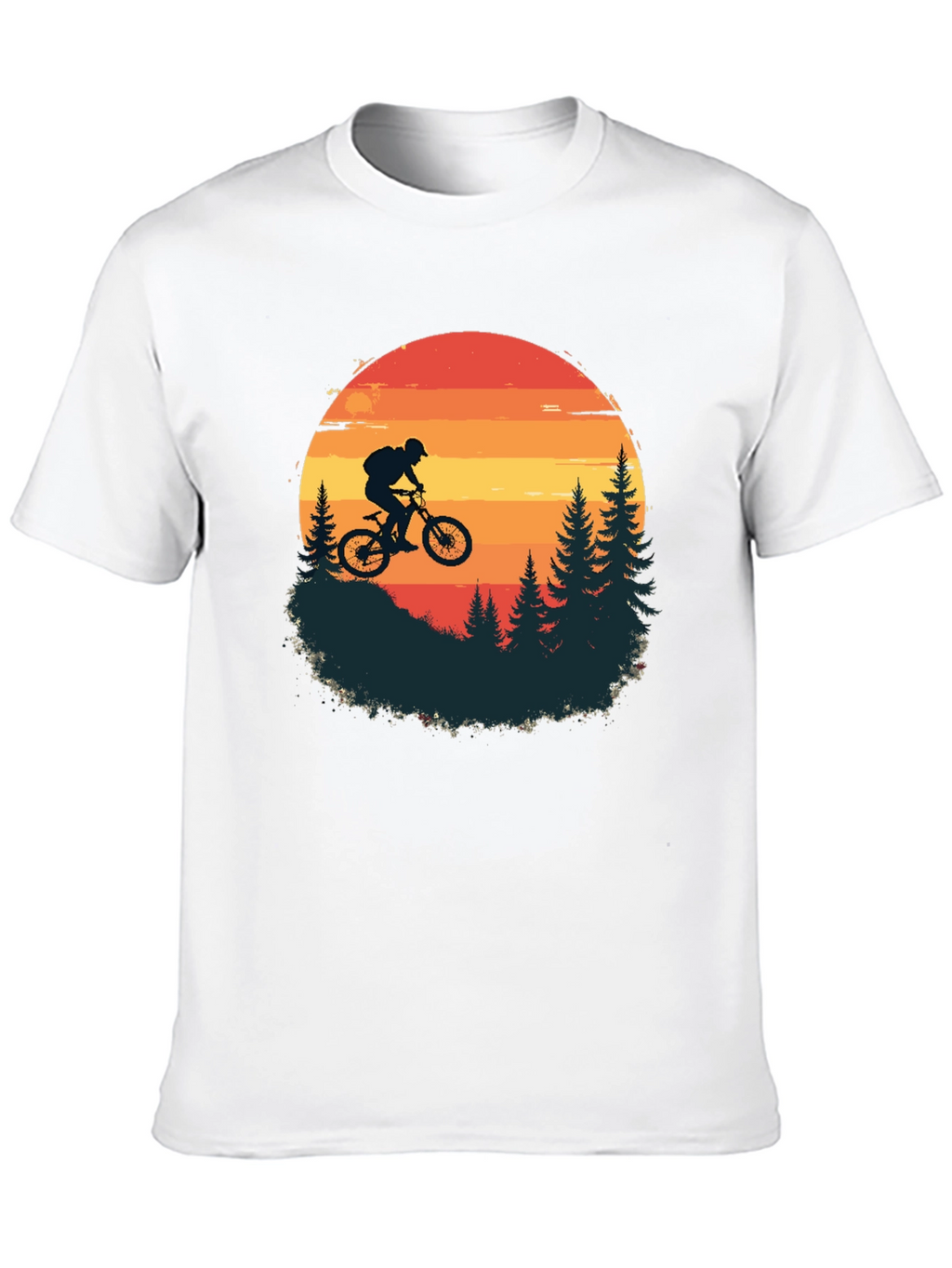 Mountain Biker Sunset T-Shirt - Adventure Awaits!