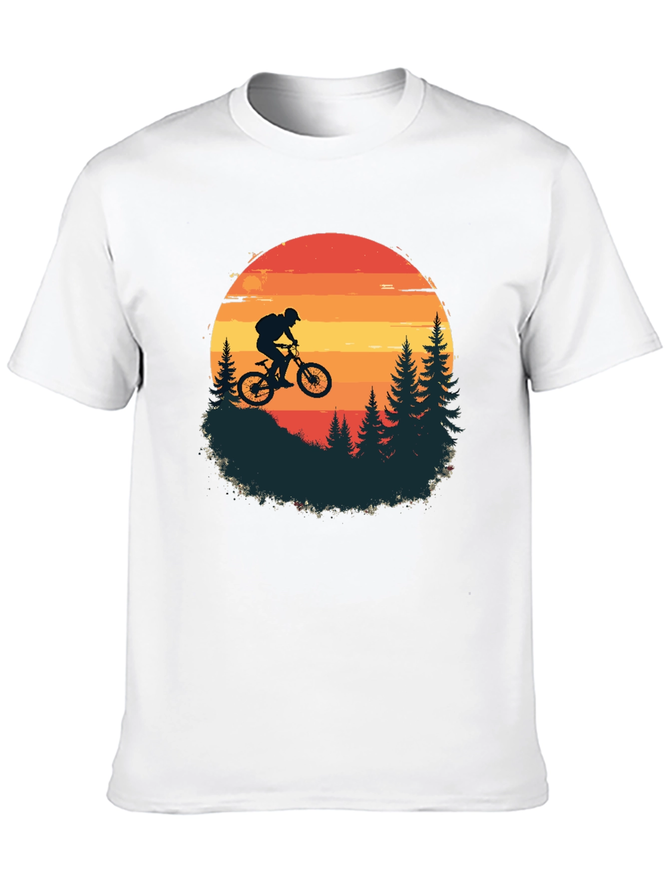 Mountain Biker Sunset T-Shirt - Adventure Awaits!
