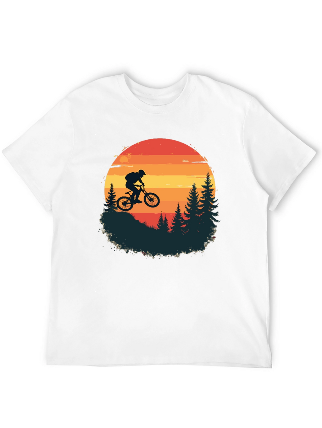 Mountain Biker Sunset T-Shirt - Adventure Awaits!