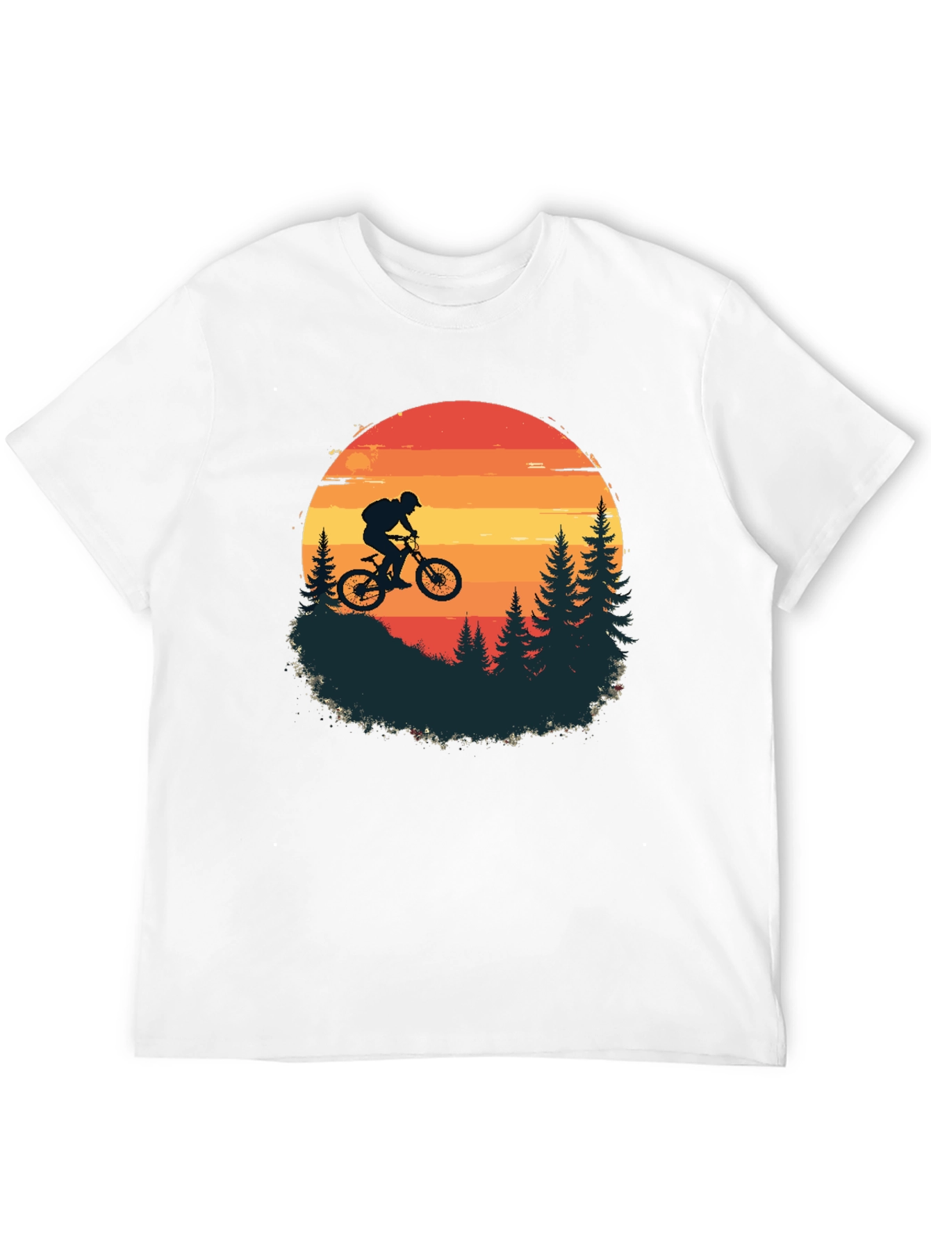 Mountain Biker Sunset T-Shirt - Adventure Awaits!