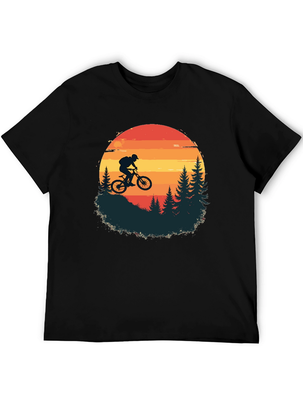 Mountain Biker Sunset T-Shirt - Adventure Awaits!