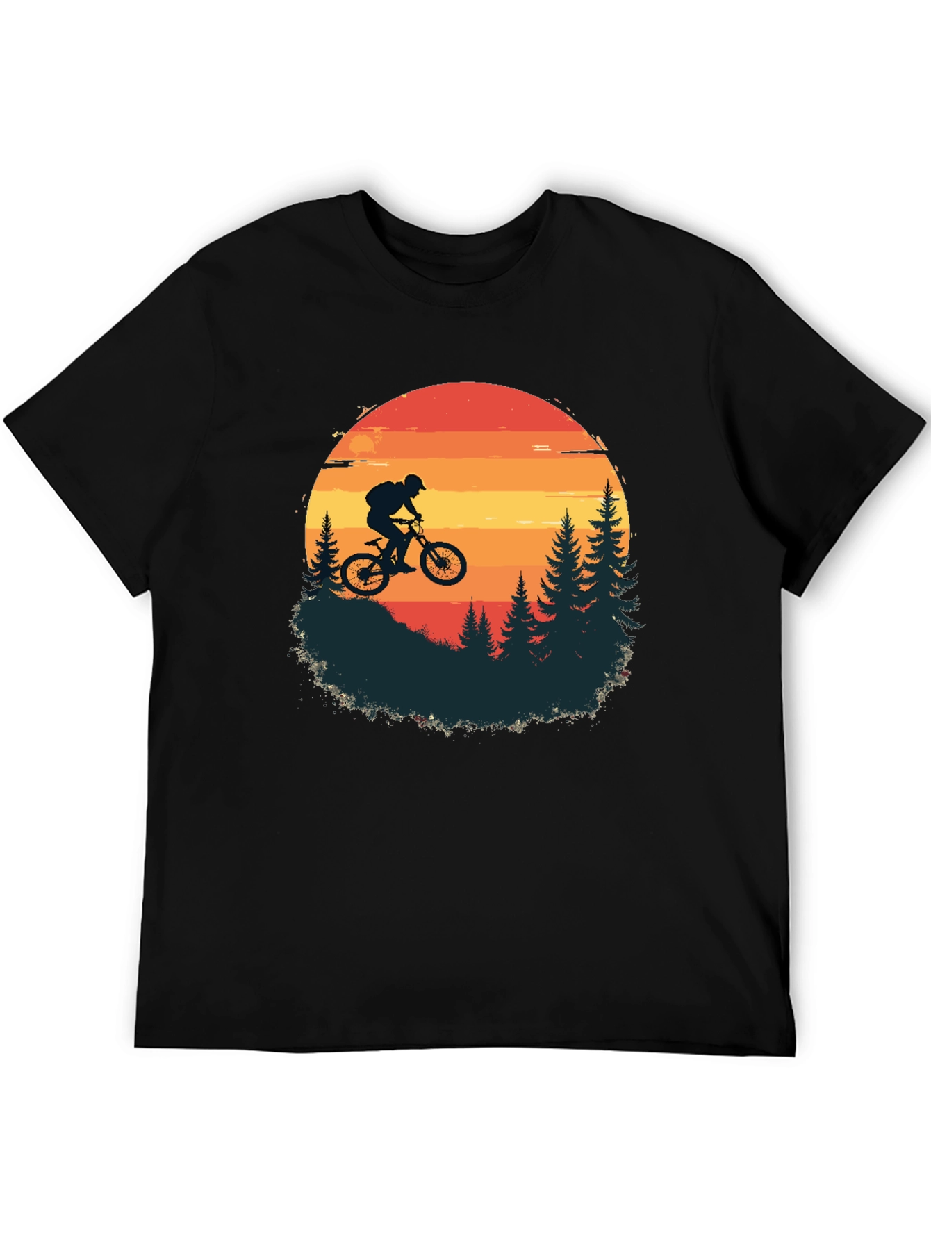 Mountain Biker Sunset T-Shirt - Adventure Awaits!