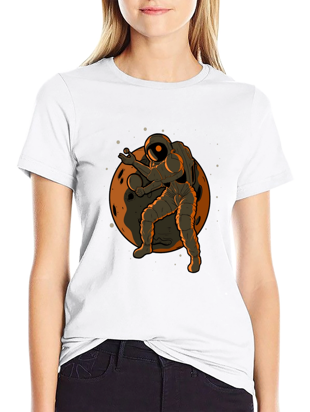 Astronaut on Moon Graphic T-Shirt