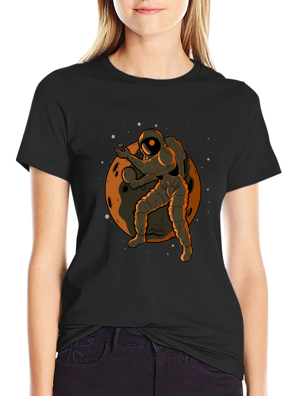 Astronaut on Moon Graphic T-Shirt
