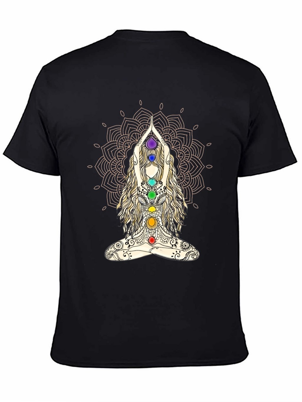 Chakra Mandala Yoga T-Shirt - Meditative Design